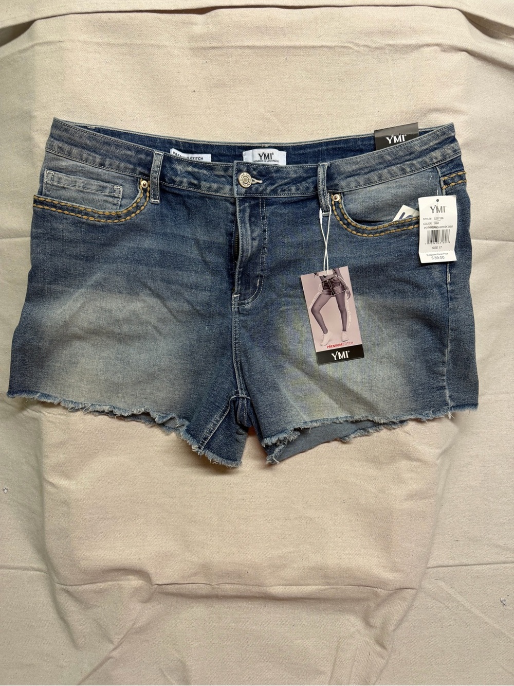 YMI Distressed Blue Denim Cutoff Shorts